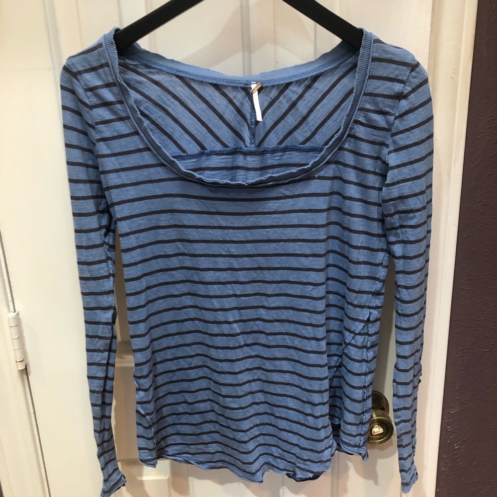 Free People Tuscaloosa Hard Candy Embroidered Cuff Long Sleeve Top